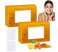 Genérico Lemon Turmeric Soap,Turmeric Soap For Face and Body,Natural Organic Turmeric Face and Body Wash Soap Bar,For All Skin Types (2pcs)