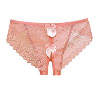 Genérico Lencería Femenina Pantalones Cortos Aberturas Encaje Deseo Intrigante (Orange, L)