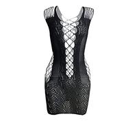 Genérico Lenceria Mujer Sexy Talla Grande Conjunto Elegante Sujetador de Red de Dormir Interior Lencería Sexy Body Mujer glúteos Lenceria Xexi Lencería Talla Grande (Black, One Size)