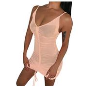 Genérico Lencería Roja Mujer Sexy Conjuntos Lenceria Rojo Vestido Ladies Beach Summer Womens BOD-Ycon Holiday Mesh Bodystocking Sexy Mujer Roupa Interior Feminina (Orange,XL)