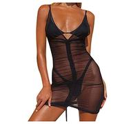Genérico Lencería Roja Mujer Sexy Conjuntos Lenceria Rojo Vestido Ladies Beach Summer Womens BOD-Ycon Holiday Mesh Bodystocking Sexy Mujer Roupa Interior Feminina (Black,XXL)