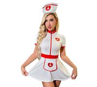 Genérico Lencería Sexy De Mujer Blanco - Lencería Sexy para Mujer Body De Encaje con Escote En V Profundo Conjunto De Encaje Teddy