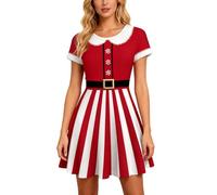 Genérico Lencería Sexy de Navidad para Mujer Disfraz de Santa Babydoll de Encaje, Ropa de Dormir Disfraz Mujer Traje Navidad Vestido Mamá Noel Ropa Festiva Disfraces para Carnaval