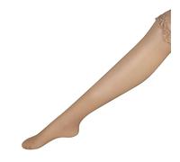 Genérico Lencería Sexy Hot String Medias Transparentes de Encaje para Mujeres, Top del Muslo, Medias antideslizantes de Silicona Brillante Lencería Sexy Apertura, beige, Talla única