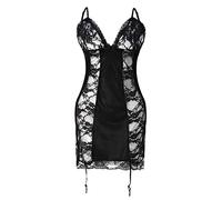 Genérico Lenceria Sexy Mujer,Sexy Camisón Vestido Disfraces Sexys Bragas sin Costuras Invisible Floral Encaje Sujetador y Braga Babydoll Tentació Lencería Pijamas día de San Valentín