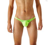Genérico Lencería Sexy Mujer Traviesa Hot String Hombre Erótico Pantalones Thong Bajo Velo Transparente Delgado Brillante Ropa Interior Seductora (Green, M)
