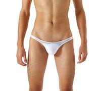 Genérico Lencería Sexy Mujer Traviesa Hot String Hombre Erótico Pantalones Thong Bajo Velo Transparente Delgado Brillante Ropa Interior Seductora (White, XL)