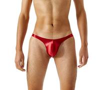 Genérico Lencería Sexy Mujer Traviesa Hot String Hombre Erótico Pantalones Thong Bajo Velo Transparente Delgado Brillante Ropa Interior Seductora (Red, M)