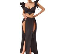 Genérico Lenceria Sexy Navidad, Lencería Erótica, Bata De Baño Sexy De Manga Larga para Mujer para Festivales Navideños Lencería Cárdigan Bata De Baño con Cinturón