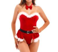 Genérico Lencería Sexy Navidad, Lencería Erótica, Ropa Interior Sexy De Navidad De Felpa Sexy para Mujer Color Sólido
