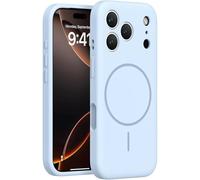 Genérico Lens Flat Liquid Silicone Magnetic Phone Case for iPhone 14/15/16/17Promax, Silicone Magnetic Mobile Phone Cases (White,17Pro) (For iPhone15,Blue)