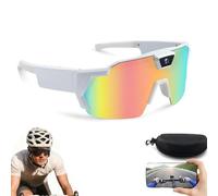 Genérico Lentes con Camara 4K POV, Lentes Que Graban para Beisbol y Deportes, Gafas Inteligentes con Video para Hombre Mujer,Uso Diario y Exterior (Blanco-A)
