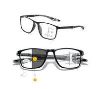 Genérico Lentes De Lectura Con Filtro De Luz Azul Para Hombres Y Mujeres, Gafas De Presbicia Con Zoom Inteligente Gafas De Seguridad Para Presbicia Marco TR90, Estilo Deportivo(Black/Gray,2.0x)