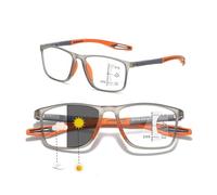 Genérico Lentes De Lectura Con Filtro De Luz Azul Para Hombres Y Mujeres, Gafas De Presbicia Con Zoom Inteligente Gafas De Seguridad Para Presbicia Marco TR90, Estilo Deportivo(Orange/Gray,2.0x)