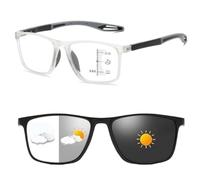 Genérico Lentes Inteligentes Autograduables de Lectura, Lentes Anti Luz Azul con Protección UV para Uso en Computadora, Gafas multifocales progresivos inteligentes para Hombre y Mujer(Clear,+2.00)