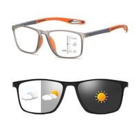Genérico Lentes Inteligentes Autograduables de Lectura, Lentes Anti Luz Azul con Protección UV para Uso en Computadora, Gafas multifocales progresivos inteligentes para Hombre y Mujer(Naranja,+2.50)
