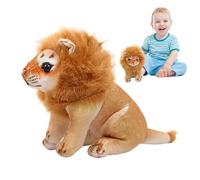 Genérico León Doll Plush, León Plusies | Animales de peluche realistas de peluche de juguete animal tierno | Decoración del dormitorio, Juguetes cómodos para el coche, salón, relajante para los