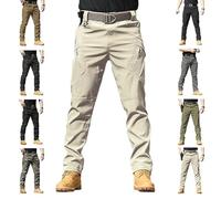 Genérico LesSpartan Tactical Pants, Le Spartan Motorcycle Pants, 10-Pocket Lightweight Quick-Dry Waterproof Tear-Resistant Work Trousers (Khaki,M)