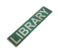 Genérico Letrero de Hojalata para Bibliotecas Vintage Decoración Mural Artística para Interiores y Exteriores Placa de Estaño Resistente Diseño Retro Tamaño Mediano para Sala de