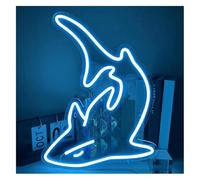 Genérico Letrero de neón Letrero de neón tiburón para dormitorio, club, sala estar, tienda, decoración, 29x39 cm