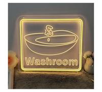Genérico Letrero de neón Letreros de neón con letras talladas en 3D para baño, brillo ajustable y alimentado por para USB, adecuados para la decoración baños, 30 cm x 35