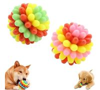 Genérico Lettuce Pets Chew Ball, Lettuce Pets Dog Toys, Heavy-Duty Spiky Chew Ball - Dental-Friendly Toy for Medium & Large Dogs (Pink+Green)