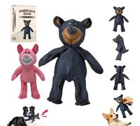 Genérico Lettuce Pets Dog Toys, 2025 New Esslvyshop-Bear for Heavy Chewers, Unbreakable Bear Dog Toy, Interactive Tough Chew Dog Toys Chewers, Resistant Squeaky Dog Toy (Black+Pink)