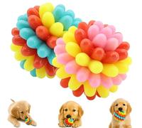 Genérico Lettuce Pets Dog Toys, Heavy-Duty Spiky Chew Ball, Cute Chew Toys, Teeth Cleaning Chewing Training for Medium & Large Dog Toy (Blue+Pink,2 Pcs)