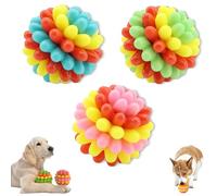 Genérico Lettuce Pets Dog Toys,Lettuce Pets Chew Ball,Heavy-Duty Spiky Chew Ball, Dental-Friendly Toy for Medium & Large Dogs (Tri-Color (Blue, Pink, Green))