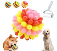 Genérico Lettuce Pets Dog Toys, Lettuce Pets Chew Ball, Heavy-Duty Spiky Chew Ball, Medium & Small Dogs Teeth Cleaning Chewing Training, Supports Oral Health During Play (Pink)