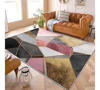 Genérico lfombra Lavable Antideslizante 120x180 cm GeometríA Abstracta Moderna de Pelo Corto Lmpresión Decoración del hogar Alfombras Blanco GrisáCeo para Oficina Cocina Comedor Durable fácil Limpiar