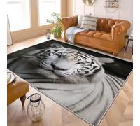 Genérico lfombra Lavable Antideslizante 80x150 cm Retrato De Un Tigre de Pelo Corto Lmpresión Decoración del hogar Alfombras Blanco para Oficina Cocina Comedor Durable fácil Limpiar