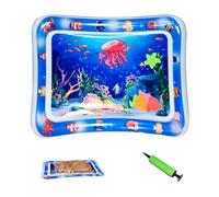 Genérico Libiyi GlowPad, Cat Water Mat with Fish, 24in Thickened Anti-Scratch Water Mat for Cat, for Indoor & Outdoor Summer Fun for Cats and Dogs, Manual Air Pump, Dog Water Sensory Play Mat (A)