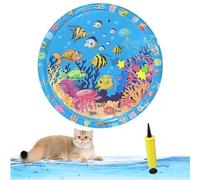 Genérico Libiyi Glowpad for Cats, 27in/24in Thickened Leakproof Anti-Scratch Water Play Mat, Interactive Fish Chase Toy for Indoor/Outdoor Summer Fun Cats & Dogs (Style 11)