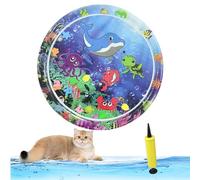 Genérico Libiyi Glowpad for Cats, 27in/24in Thickened Leakproof Anti-Scratch Water Play Mat, Interactive Fish Chase Toy for Indoor/Outdoor Summer Fun Cats & Dogs (Style 12)