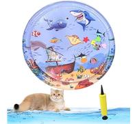 Genérico Libiyi Glowpad for Cats, 27in/24in Thickened Leakproof Anti-Scratch Water Play Mat, Interactive Fish Chase Toy for Indoor/Outdoor Summer Fun Cats & Dogs (Style 13)
