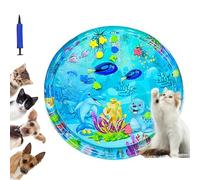 Genérico Libiyi GlowPad, Libiyi 24in Cat Water Mat with Fish, Thickened Leakproof Anti-Scratch, with Manual Air Pump, Interactive Indoor Outdoor Summer Cooling Toys (100cm B)