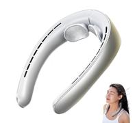Genérico Libiyi Ribili Cooling Ace, Libiyi Portable Wearable Bladeless Quiet Neck Fan, Miglife Cooling Ace, Mini Fan for Outdoor, Office, Sports, Students (Silver)