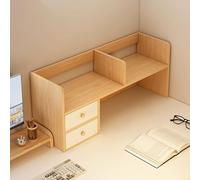 Genérico Libreria da Scrivania Aperta, Organizer Scrivania Multifunzionale a 2 Ripiani con Cassetti, Libreria per Ufficio, Casa, Scuola e Dormitorio