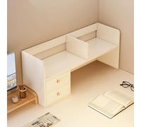 Genérico Libreria da Scrivania Aperta, Organizer Scrivania Multifunzionale a 2 Ripiani con Cassetti, Libreria per Ufficio, Casa, Scuola e Dormitorio