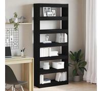 Genérico Librería Roble Negro 80 x 30 x 198 cm Madera de ingeniería,Estanterías,Librerías y estanterías-3333923
