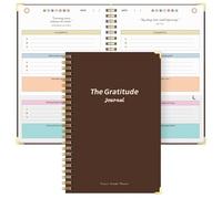 Genérico Libreta a5 Cuaderno de gratitud tamaño A5, con ejercicios mindfulness, encuadernación en espiral for fomentar el pensamiento positivo y registro del estado ánimo(Chocolate)