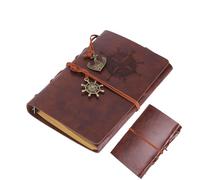 Genérico Libreta De Cuero - Piel Sintética A6 | Diario Vintage Planificador Cuaderno De Escritura Bloc De Notas Diario Carpeta De Bocetos | Almohadilla Rétro Para Artistas Estudiantes Oficina Hogar