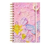Generico Libretas a rayas, cuaderno de rayas | Diario de de pintura al óleo - Agenda con cuaderno artesanal Moonlight Butterfly para niñas, adultos, niños y todas las edades