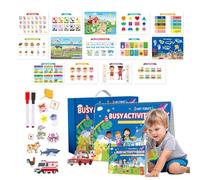 Genérico Libro de Actividades para Viajes - para la Motricidad Fine,Cuaderno de Pegatinas Pedagógicas | para Niños y niñas, hogar, guardería, preescolar, coche, avión y viajes