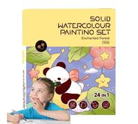 Genérico Libro De Acuarelas - Cuaderno De Colorear Con Acuarelas Infantil - Juegos Educativos Creativos Con Pincel 24 Páginas Para Niños Y Niñas