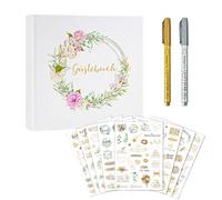Generico Libro de invitados para boda, libro de invitados con tapa dura y bolígrafos. Libro de firmas en idioma alemán, para novios, showers, compromisos, renovación de votos, reunión familiar