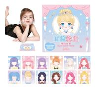 Genérico Libro de pegatinas de princesa,Libro de pegatinas de vestir | Sticks Vestir Pegatinas Princesas | Libro para, Papel autoadhesivo reutilizable, Artesanía de vestir