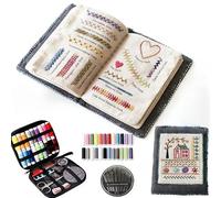 Genérico Libro de puntada de bricolaje, libro de puntadas de bordado incluye un kit de costura,Libros de bordado para manualidades, libros de bordados para principiantes y entusiastas