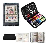 Genérico Libro De Puntadas Para Bordado A Mano Con Enhebrador,Kit De Bordado Diy,Kit De Libro Puntadas Bordado,Kit De Bordado Para Principiantes,Embroidery Stitch Book